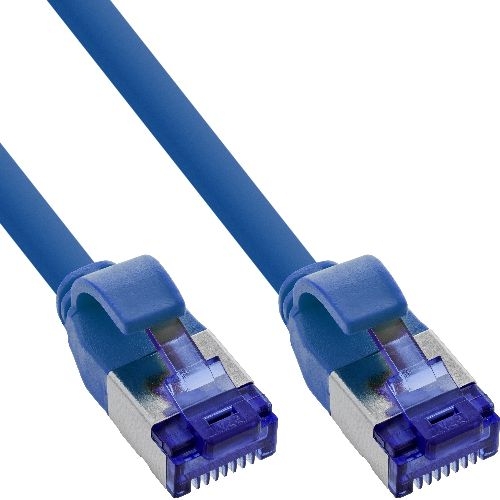 InLine® Patchkabel Slim, Cat.6A, S/FTP, TPE (LSZH) flexibel, PoE, blau, 7,5m 74907B