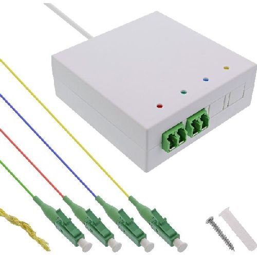 InLine® FTTH Verlängerungsbox vorkonfektioniert 4x LC/APC 9/125µm 20m 88120