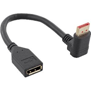 InLine® DisplayPort 1.4 Adapterkabel ST/BU, 8K4K, nach oben gewinkelt 17159O