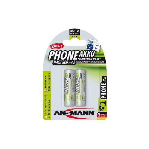 ANSMANN 5030902 NiMH-Akku Mignon AA, Phone DECT, 800mAh, 2er-Pack 01068C