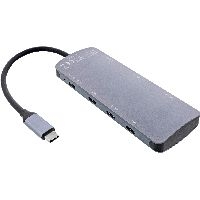InLine® USB 3.2 Gen.2 Hub, 4x USB-C + 3x USB-A, PD 100W, Aluminium, grau 35392C