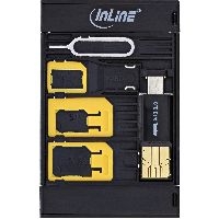 InLine® SIM-BOX, Simkartenadapter und Zubehörbox mit OTG Kartenleser 35091
