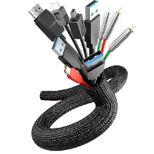 LABEL THE CABLE PRO Cable Tube, flexibler Kabelschlauch, 25mm/25m, schwarz 59935I