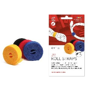 LABEL THE CABLE LTC Roll Strap, doppelseitige Klettbandrolle, 4x 1m farbig 59939A
