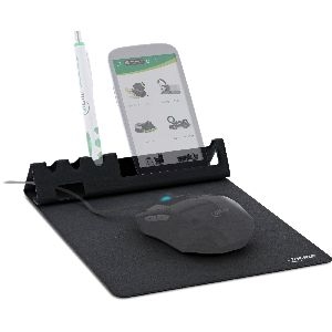 InLine® Multifunktions-Mauspad mit Handy und Stifthalter, schwarz, faltbar 55261