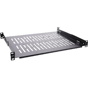 InLine® 19&quot; Fachboden, 350mm, 50kg, 1HE, RAL 9005 schwarz 19114C