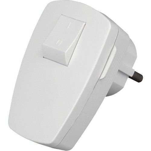 Kopp Kunststoff-Schutzkontakt-Stecker,Wippenschalter, für 3x1,5mm², arktisweiß 16731D