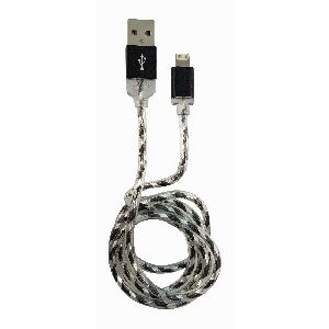 LC-Power LC-C-USB-Lightning-1M-8 (MFI) USB A zu Lightning Kabel, schwarz/silber, 31331H