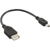 InLine® USB 2.0 Adapterkabel, Buchse A auf Mini-5-pol. Stecker, 0,2m 33500C