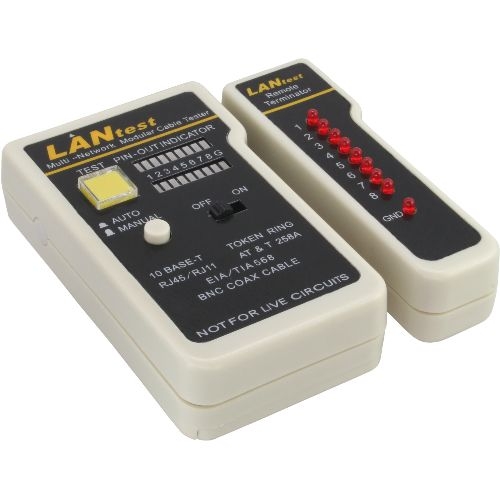 InLine® Tester für BNC, RJ11, RJ45 mit Tasche 79998