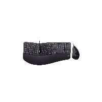 Perixx PERIDUO-505B, DE, Tastatur- und Maus Set, USB-Kabel, ergonomisch, schwarz 57215G