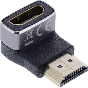 InLine® HDMI Adapter, HDMI A Stecker / Buchse, 90° unten, 8K UHD 17991F