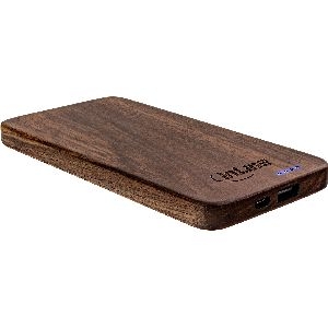 InLine® woodplate, USB Powerbank 5.000mAh, mit LED Anzeige, Echtholz, Walnuss 01478S