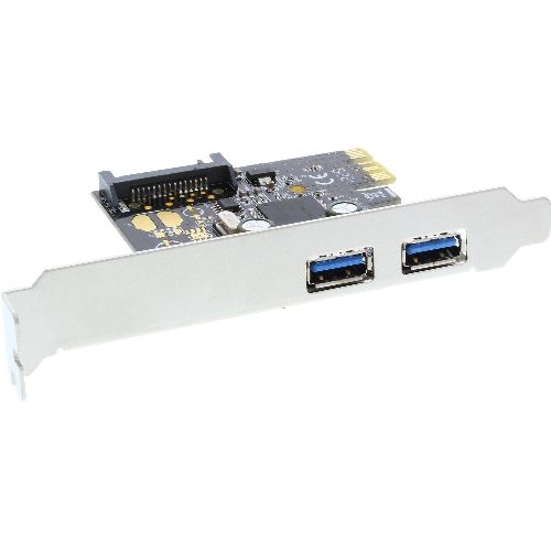 InLine® Schnittstellenkarte, 2x USB 3.2 Gen.1, PCIe, mit SATA Strom 76666L