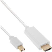 InLine 17172I InLine® Mini DisplayPort zu HDMI Konverter Kabel, weiß, 2m, 4K2K, mit Audio