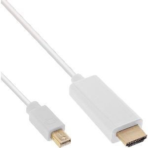 InLine 17172I InLine® Mini DisplayPort zu HDMI Konverter Kabel, weiß, 2m, 4K2K, mit Audio