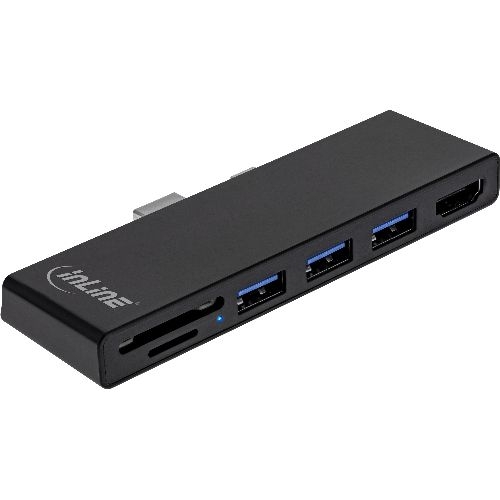 InLine® MultiHub, Surface Pro 4/5/6, 3x USB-A 3.2 Buchse, HDMI 4K, Cardreader 35393