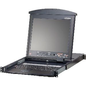 ATEN KL1516AM ES Cat.5 KVM-Switch 16-Port, 17-LCD, Dual-Rail, ES-Layout 60718P