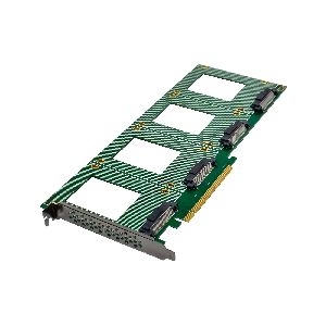 InLine® PCIe Karte zu 4x intern U.2 NVMe SFF-8639 – Bifurcation, PCIe x16 76660R