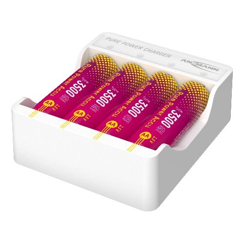 ANSMANN 1001-0183 Pure Power Ladeset mit 4 Li-Ion Akkus Mignon AA 01052I