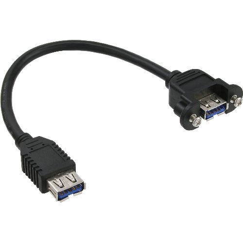InLine® USB 3.0 Adapterkabel, Buchse A auf Einbaubuchse A, 0,20m 33445F