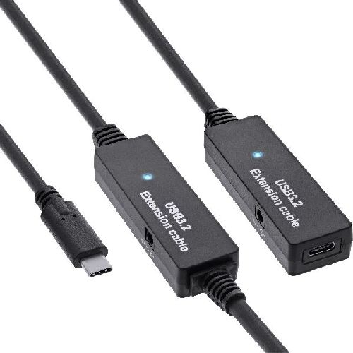 InLine® USB 3.2 Gen.1 Aktiv-Verlängerung, USB-C Stecker an USB-C Buchse, 10m 35655C