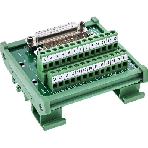 InLine® D-Sub 25 Terminalblock, Stecker/Buchse, Schraubklemme, für Hutschiene 92502G