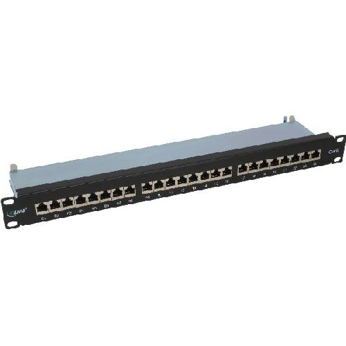 InLine® Patchfeld Cat.6, 24-fach, 48,26cm (19), 1HE, schwarz, RAL9005 76224S