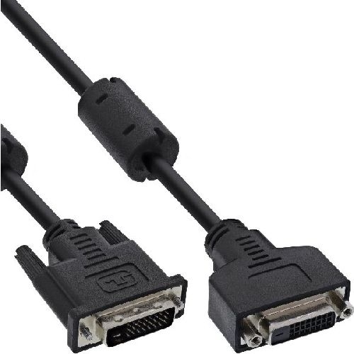 InLine® DVI-D Verlängerung, Dual Link 24+1 ST auf 24+1 BU, 2 Ferrite, 3m 17763