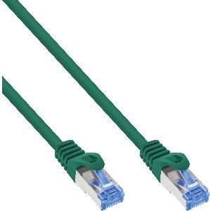 InLine® Patchkabel, Cat.6A, S/FTP, TPE (LSZH), CCA, grün, 0,3m 72633G