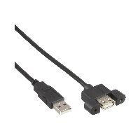 InLine® USB 2.0 Anschlusskabel, Stecker A auf Einbaubuchse A, 0,6m 33440E