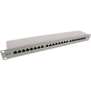 InLine® Patchfeld Cat.6A 24-fach 19&quot; 1HE lichtgrau RAL7035 76824I