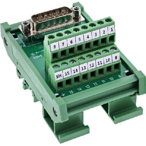 InLine® D-Sub 15 Terminalblock, Stecker, Hutschiene, Schraubklemmen 92502D