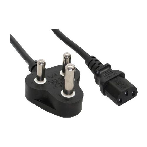 35er B-Pack InLine® Netzkabel, Netzstecker Südafrika / Kaltgeräte ST C13, 1,8m B-16652R