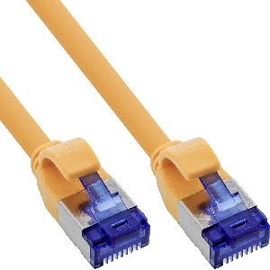 InLine® Patchkabel Slim, Cat.6A, S/FTP, TPE (LSZH) flexibel, PoE, gelb, 0,3m 74933Y