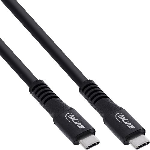 InLine® USB4 Kabel, USB-C Stecker/Stecker, 4K60Hz, 240W, TPE/Alu schwarz, 3m 35933A