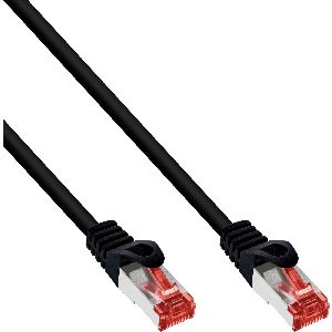 InLine® Patchkabel, S/FTP (PiMf), Cat.6, halogenfrei, Kupfer, schwarz, 15m 76915S