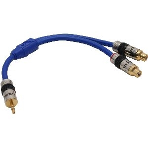InLine® Cinch/Klinke Kabel, PREMIUM, 2x Cinch Buchse an 3,5mm Klinke St., 0,25m 89941P