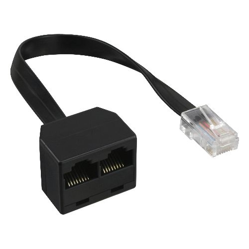 InLine® ISDN Verteiler, 1xRJ45 ST / 2xRJ45 BU, (8P8C) o. Endwiderstände, 0,15m 69933