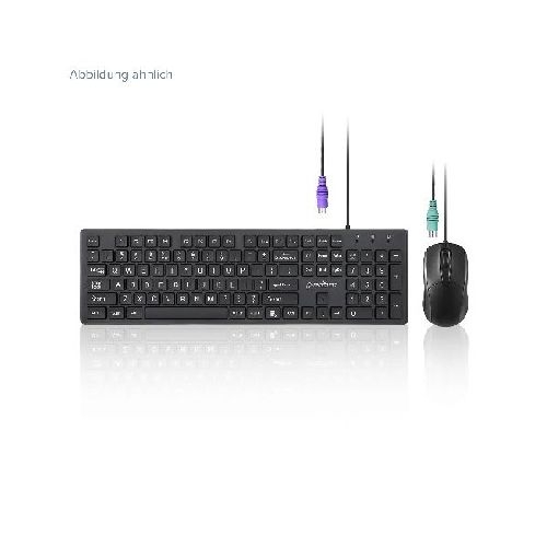 Perixx PERIDUO-117 P DE Tastatur-Maus-Set, PS/2, kabelgebunden, schwarz 57215S