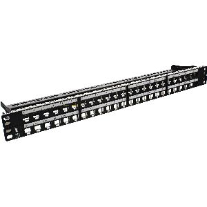 InLine® Patchfeld Leerblech 48-fach, für RJ45 Keystone Snap-In 19&quot;/1HE, schwarz 76848C