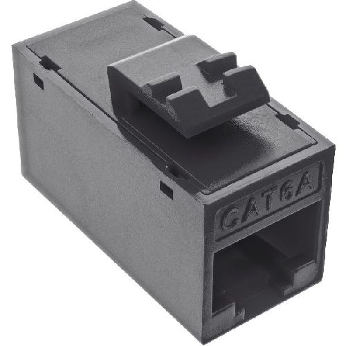 InLine® Keystone RJ45 Buchse/Buchse, ungeschirmt, Cat.6A, 8er Pack, schwarz 76217S