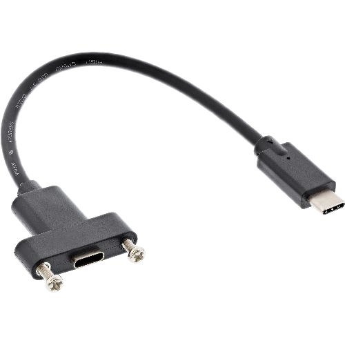 InLine® USB 3.2 Gen.2 Adapterkabel, Stecker C auf Einbaubuchse C, 0,20m 33441G