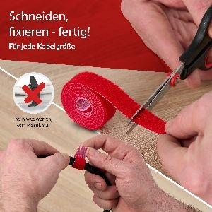 Label-The-Cable LTC PRO Roll Strap, doppelseitige Klettbandrolle, 25m, rot 59935E