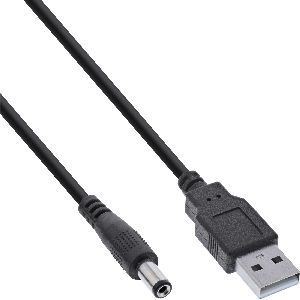InLine® USB DC Stromadapterkabel, USB A Stecker zu DC 5,5x2,50mm Hohlstecker, sc 26806J