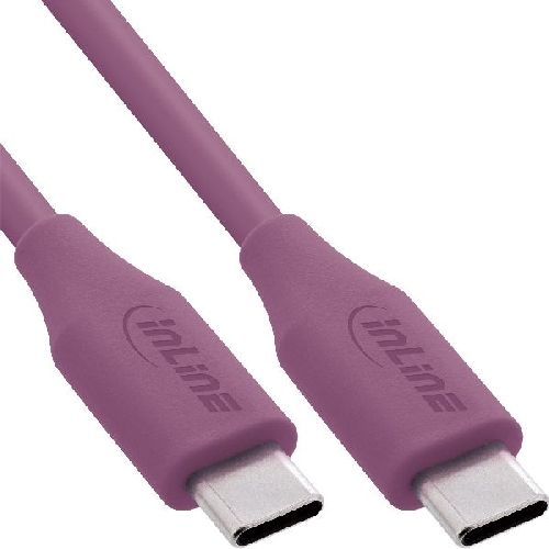 InLine® USB 2.0 Kabel, USB-C Schnellladekabel 100W, Wild Berry/violett 0,5m 35895P