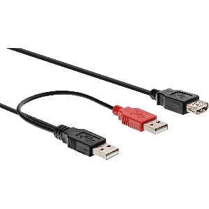 InLine® USB 2.0 Y-Anschlusskabel, 2x Stecker A an Buchse A, 0,2m 34510Z