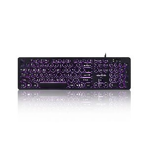 Perixx PERIBOARD-317R, US, dreifarbig, runde Tasten, kabelgebunden, schwarz 57155W