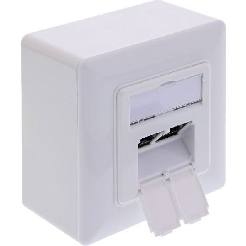 InLine® Cat.6A Netzwerkdose, 2x RJ45, AP/UP, geschirmt, weiß, 76842A 76842A