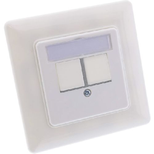 InLine® Rahmenset für 2x RJ45 Bu/LSA Einsatz 90°, Keystone SNAP-In, weiß RAL 76202Z